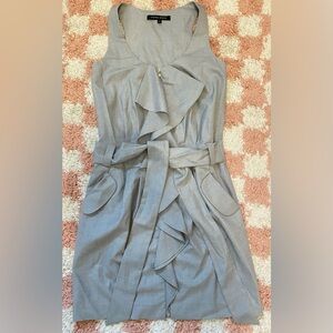 Cynthia Steffe Gray Sleeveless Ruffle Drape Mini Dress Sz 0